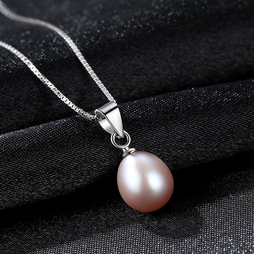 S925 Whole Body Silver Necklace Necklace Sticky Sticky Natural 4A Freshwater Pearl Necklace Female