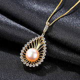 100% Real 925 Sterling Silver Link Chain Necklaces for Women Freshwater Pearl Pendant Necklace Fine Jewelry Cute Gifts