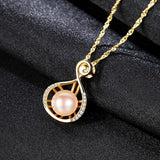 Promotion White Pearls Pendant AAAA Trendy Natural Pearl necklace & pendant with Bohemian 45cm Charm 925 Silver Chain