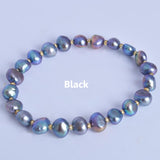Real Natural Freshwater Baroque Pearl Bracelets & Bangles For Women Crystal Beads Jewelry Gift