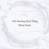 Real 925 Sterling Silver Pendant Necklace For Women with Natural Freshwater Pearl Jewelry 7-8mm White Pink Purple Black