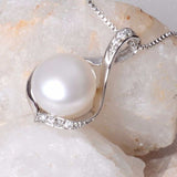 Real Natural Freshwater pearls necklace & Pendants 925 sterling silver 9-10mm pearl jewelry