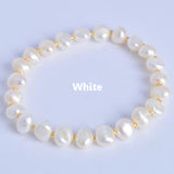 Real Natural Freshwater Baroque Pearl Bracelets & Bangles For Women Crystal Beads Jewelry Gift