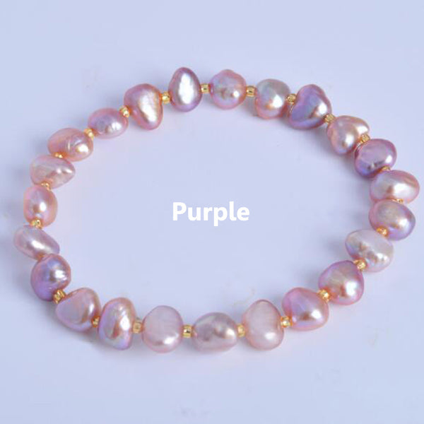 Real Natural Freshwater Baroque Pearl Bracelets & Bangles For Women Crystal Beads Jewelry Gift