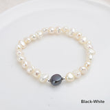 7-10mm Real Natural Freshwater Baroque Pearl Bracelets & Bangles For Women 925 Silver Beads Jewelry Gift