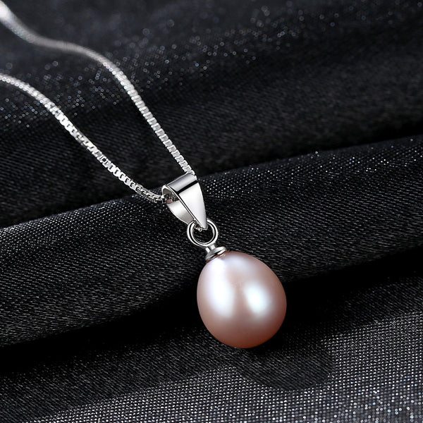 S925 Whole Body Silver Necklace Necklace Sticky Sticky Natural 4A Freshwater Pearl Necklace Female