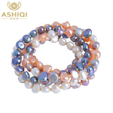 Real Natural Freshwater Baroque Pearl Bracelets & Bangles For Women Crystal Beads Jewelry Gift