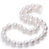 Real white natural freshwater pearl necklace , 40 cm/45 cm pearl jewelry for women gift