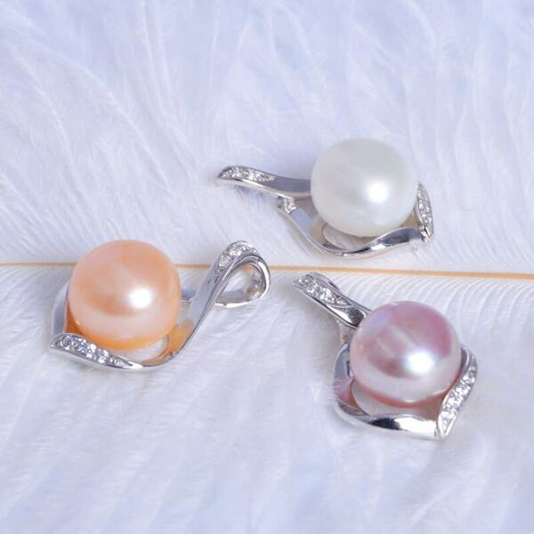 Real Natural Freshwater pearls necklace & Pendants 925 sterling silver 9-10mm pearl jewelry