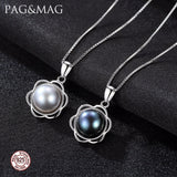 Brand Luxury Black Color Pearl Pendant 925 Sterling Silver Box Chain Women Necklace Popular Jewelry For Party Banquet