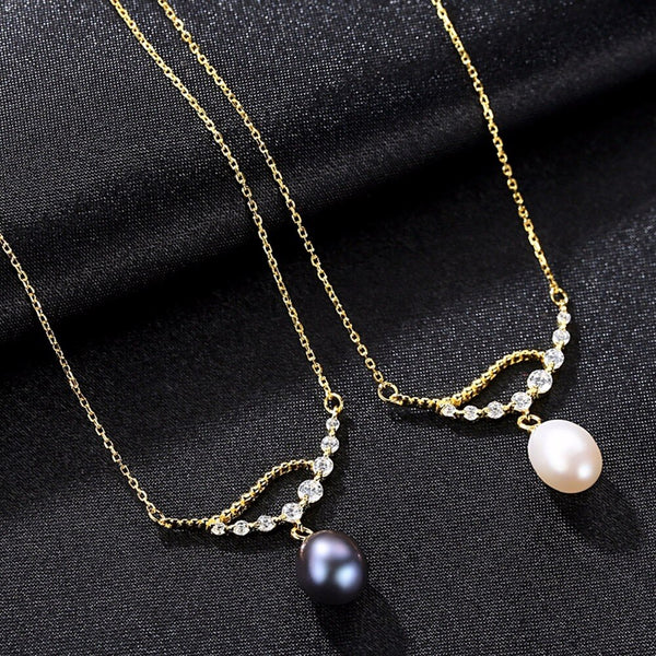 High Quality 925 sterling silver pendant necklace for women AAAA top quality Natural pearl jewelry With Classic Chain