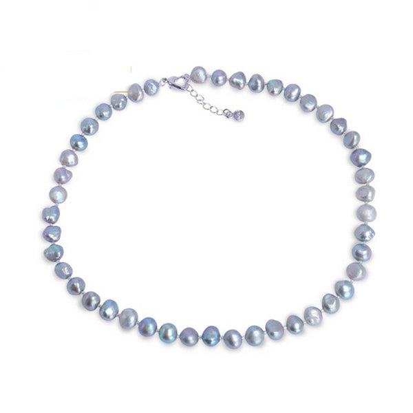 Real Baroque pearl Necklace 9-10mm beads natural Freshwater pearl jewelry for women gift