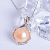 Real Natural Freshwater pearls necklace & Pendants 925 sterling silver 9-10mm pearl jewelry