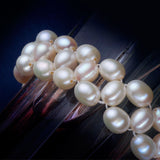 New arrival real white natural freshwater pearl necklace for women / 925 Sterling silver clasp jewelry