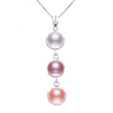 Real Natural Freshwater pearl Necklaces & Pendant with 925 sterling silver chain Multicolor pearls necklace for women