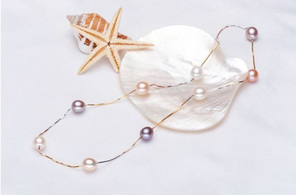 100% 925 sterling silver pearl necklace,real natural Freshwater pearl jewelry for women gift