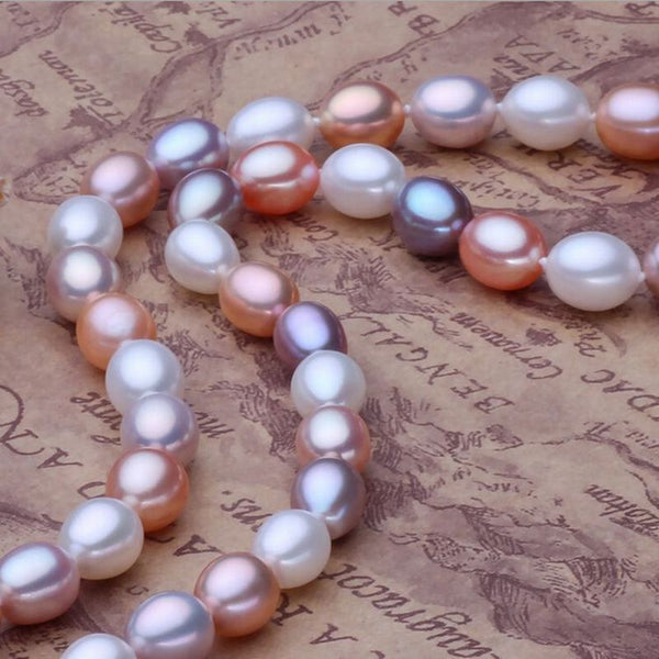 Real natural freshwater pearl necklace for women gift , Multi pearl beads jewelry