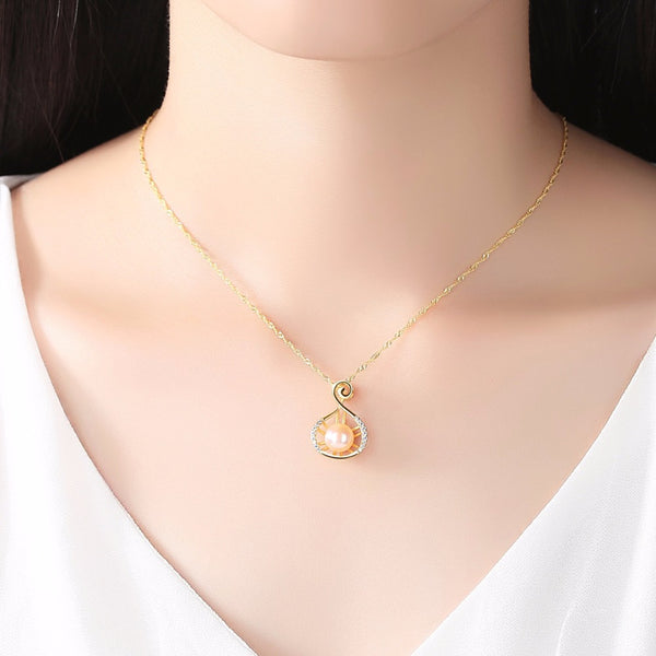 Promotion White Pearls Pendant AAAA Trendy Natural Pearl necklace & pendant with Bohemian 45cm Charm 925 Silver Chain