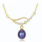 High Quality 925 sterling silver pendant necklace for women AAAA top quality Natural pearl jewelry With Classic Chain