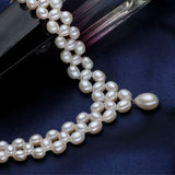 New arrival real white natural freshwater pearl necklace for women / 925 Sterling silver clasp jewelry