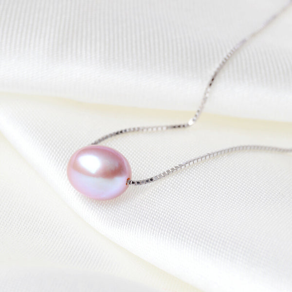 Real Natural Freshwater Pearl Pendant Necklace For Women With 925 Sterling Silver Chain Jewelry