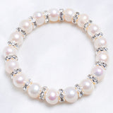 8-9mm Real Freshwater pearl Bracelets Bangles for women Charm Bohemian