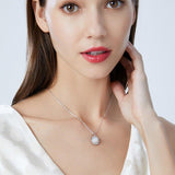 Classic Round 925 Sterling Silver Pendant Necklace with 9-9.5mm Pearls Natural Freshwater Pearl Fine Jewelry Hot001