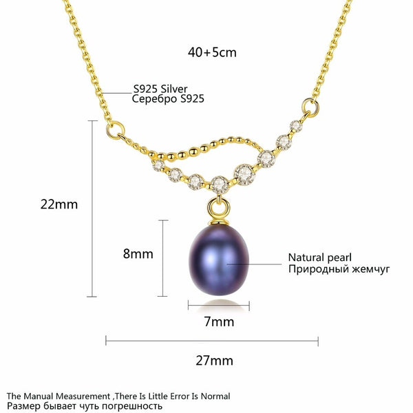 High Quality 925 sterling silver pendant necklace for women AAAA top quality Natural pearl jewelry With Classic Chain