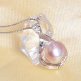 Real Natural Freshwater pearls necklace & Pendants 925 sterling silver 9-10mm pearl jewelry