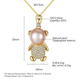 Brand Lovely Bear Freshwater Pearl Women Pendant Necklace High Quality Chain Necklace Women Jewelry Box Chain Necklace