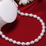 Real white natural freshwater pearl necklace , 40 cm/45 cm pearl jewelry for women gift