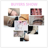 Real Natural Freshwater Baroque Pearl Bracelets & Bangles For Women Crystal Beads Jewelry Gift