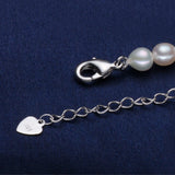 New arrival real white natural freshwater pearl necklace for women / 925 Sterling silver clasp jewelry