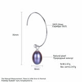 New Fashion Big Half Circle Earwire 925 Sterling Silver Drop Earring For Women Fine Freshwater Pearl Paved Banquet Gifts