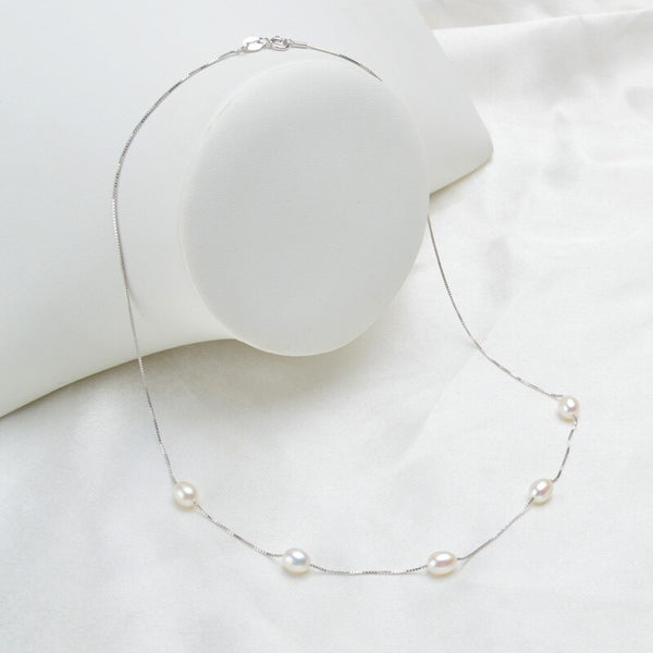 Real Natural Freshwater Pearl Necklace Pendant For Women with 925 Sterling Silver Chain Fashion Jewelry