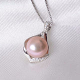 Real Natural Freshwater pearls necklace & Pendants 925 sterling silver 9-10mm pearl jewelry