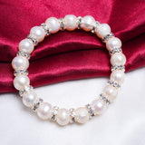 8-9mm Real Freshwater pearl Bracelets Bangles for women Charm Bohemian