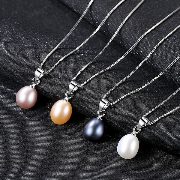 S925 Whole Body Silver Necklace Necklace Sticky Sticky Natural 4A Freshwater Pearl Necklace Female